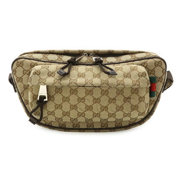 GUCCI GG Canvas Large Sling Bag, Body Waist Canvas, Beige, Dark Brown, 802096 - Picture 1 of 9